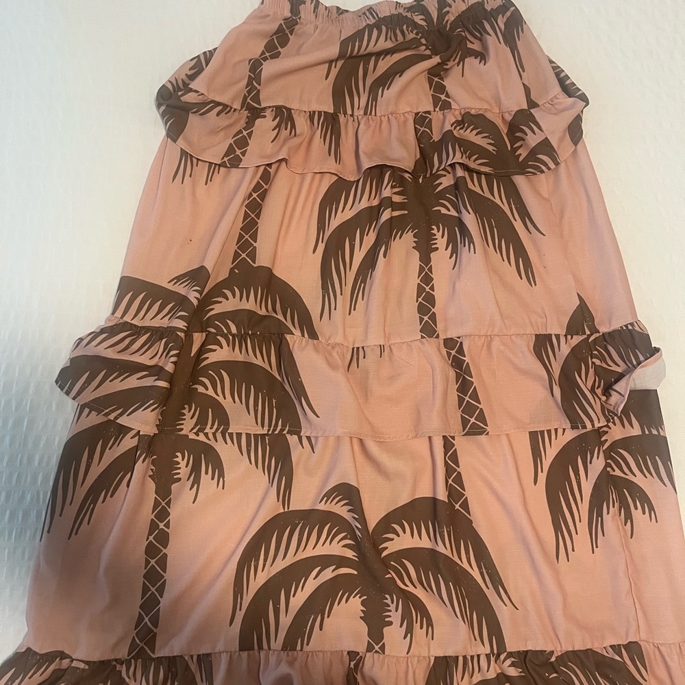 Pink Ruffled Tiered Skirt for Resort Wear